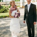 100% dabīga kāzu kleita pienbaltā tonī, lins, kokvilna un zīda drapērijas